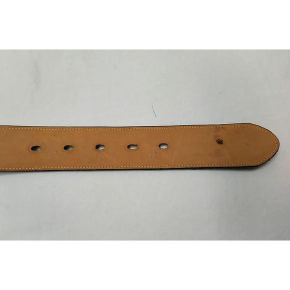 Tony Lama Multicolor Leather Silvertone Buckle Men Belt -Made in USA - Size 34 - Picture 13 of 16